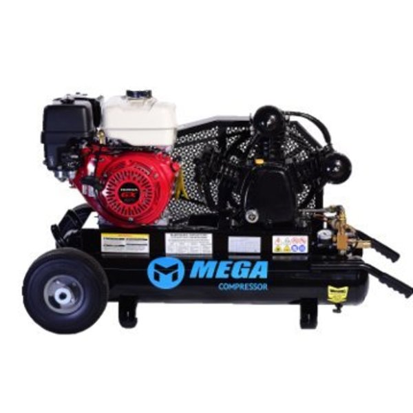 Mega Compressor Mega Power Compressor, Honda GX270, Two Stage, Wheeled 14.5CFM@175PSI MP-9010HG